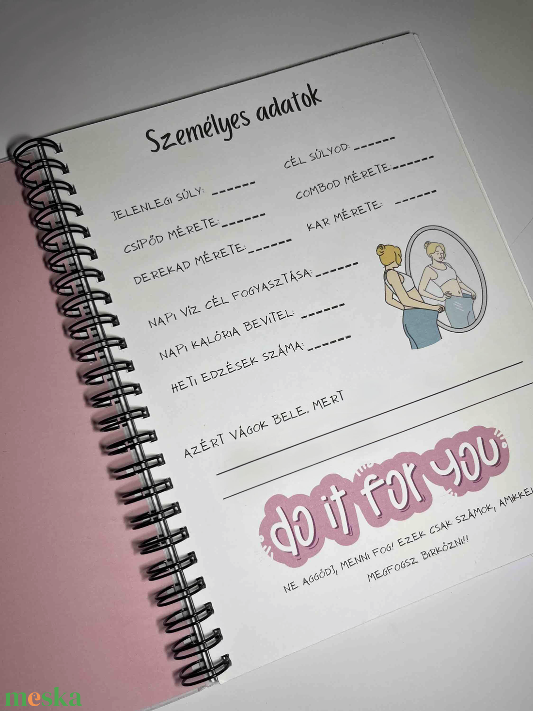 Edzésnapló - otthon & életmód - papír, írószer - jegyzetfüzet & napló - Meska.hu