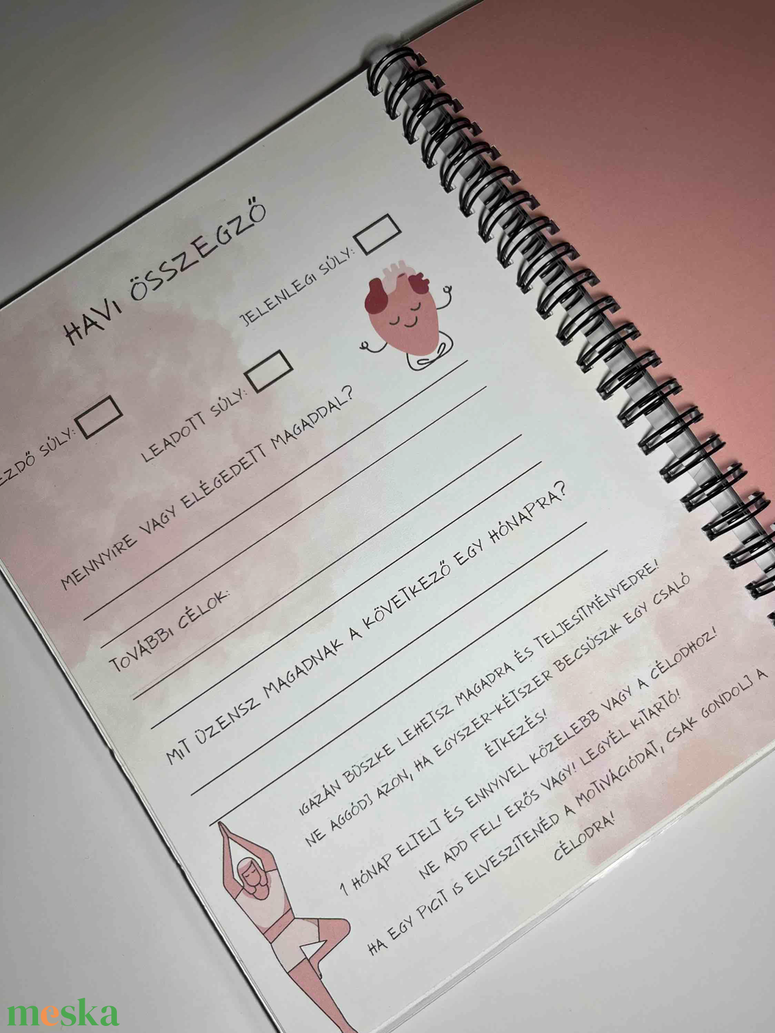 Edzésnapló - otthon & életmód - papír, írószer - jegyzetfüzet & napló - Meska.hu