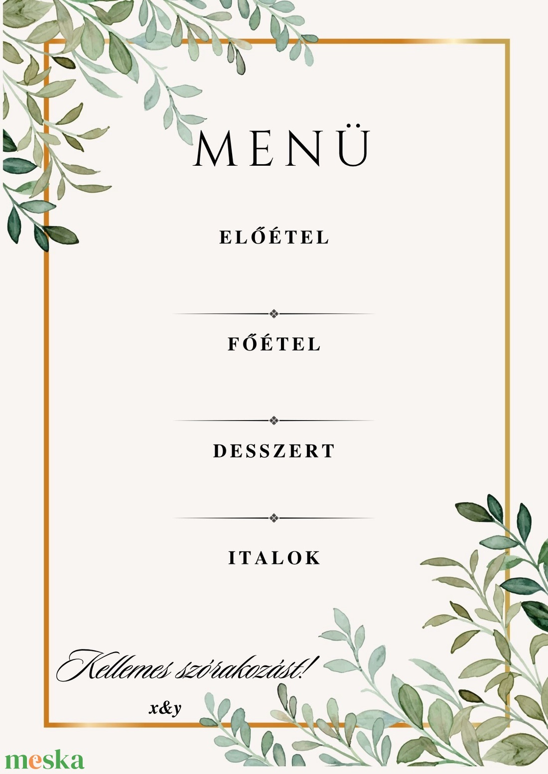 Esküvői menü - esküvő - dekoráció - menü - Meska.hu