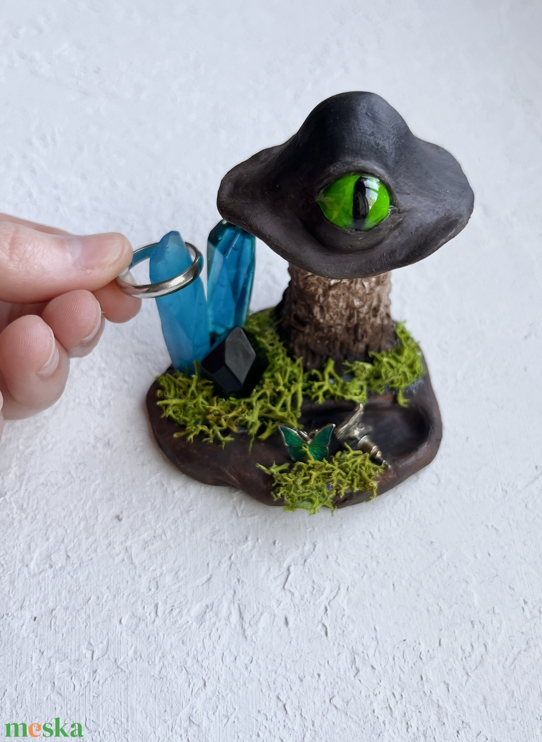 Fantasy gomba gyűrűtartó � kézzel készült dekor - otthon & életmód - dekoráció - asztal és polc dekoráció - dekorációs tál, tartó - Meska.hu