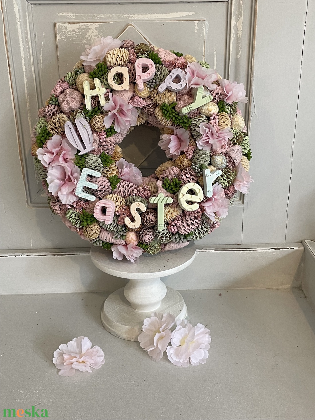 Húsvéti bájos kopopgtató - ünnepi díszek, dekorációk - húsvéti díszek és dekorációk - húsvéti ajtódísz, kopogtató - Meska.hu