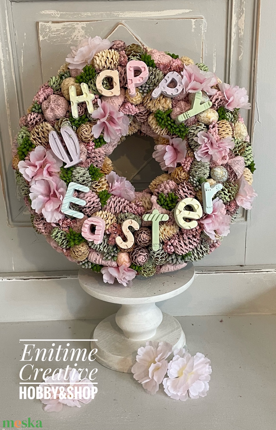 Húsvéti bájos kopopgtató - ünnepi díszek, dekorációk - húsvéti díszek és dekorációk - húsvéti ajtódísz, kopogtató - Meska.hu