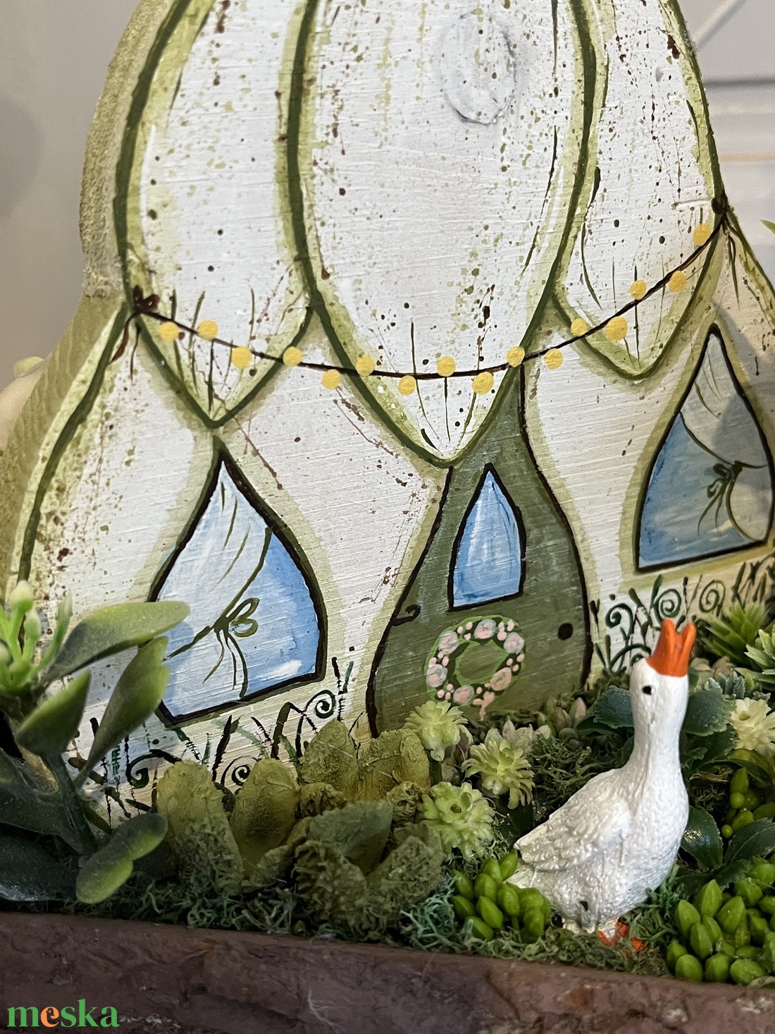 Hóvirágos, rusztikus asztaldísz - otthon & életmód - dekoráció - asztal és polc dekoráció - asztaldísz - Meska.hu