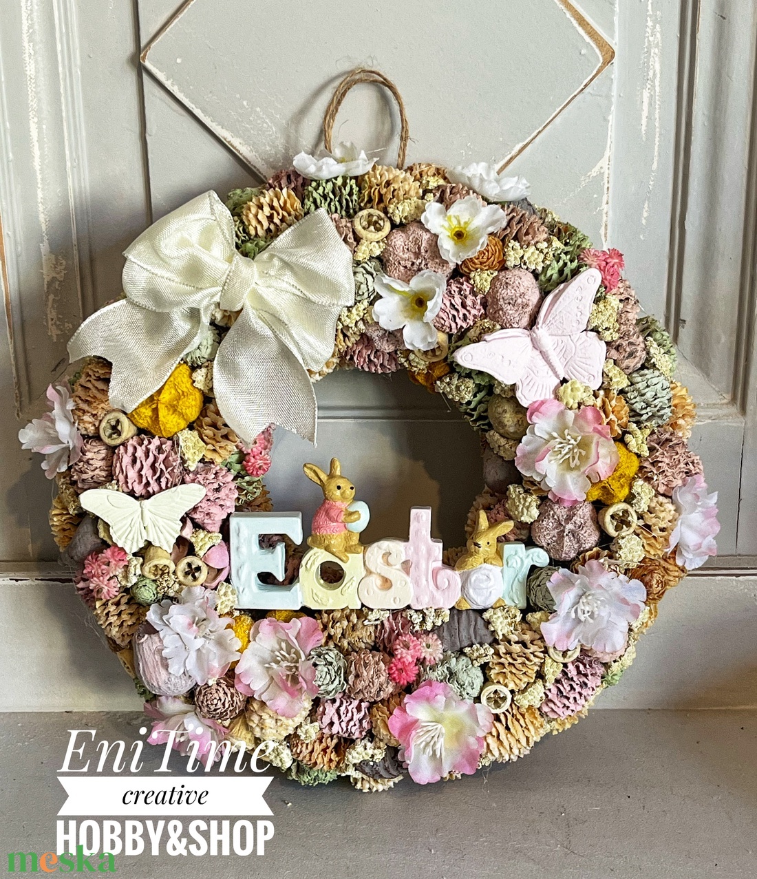 Húsvéti kopogtató - otthon & életmód - virágdekoráció - virágdíszek - dekor koszorúk, kopogtatók - Meska.hu