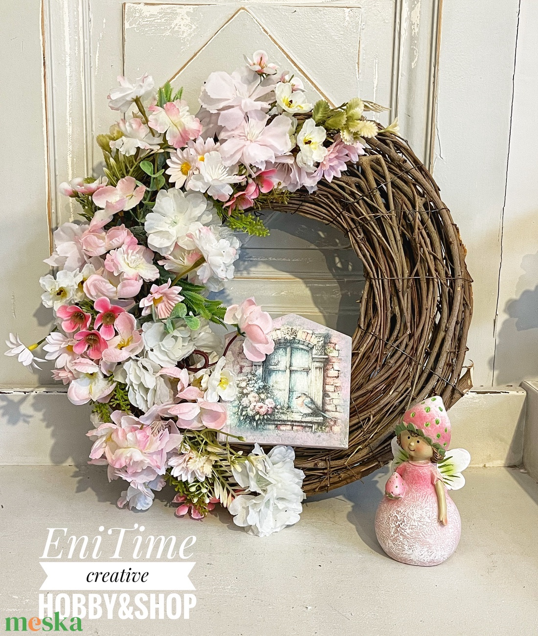 Tavaszi vesszőkoszorú  - otthon & életmód - dekoráció - ajtó- és ablak dekoráció - ajtódísz & kopogtató - Meska.hu