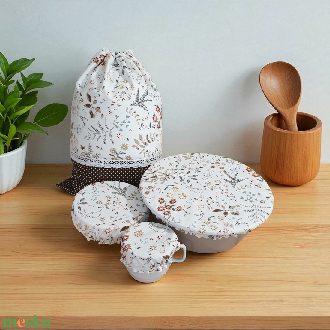 Kenyeres zsák, ételfedő szettel - otthon & életmód - konyhafelszerelés, tálalás - konyhai tárolás - kenyértartó - Meska.hu