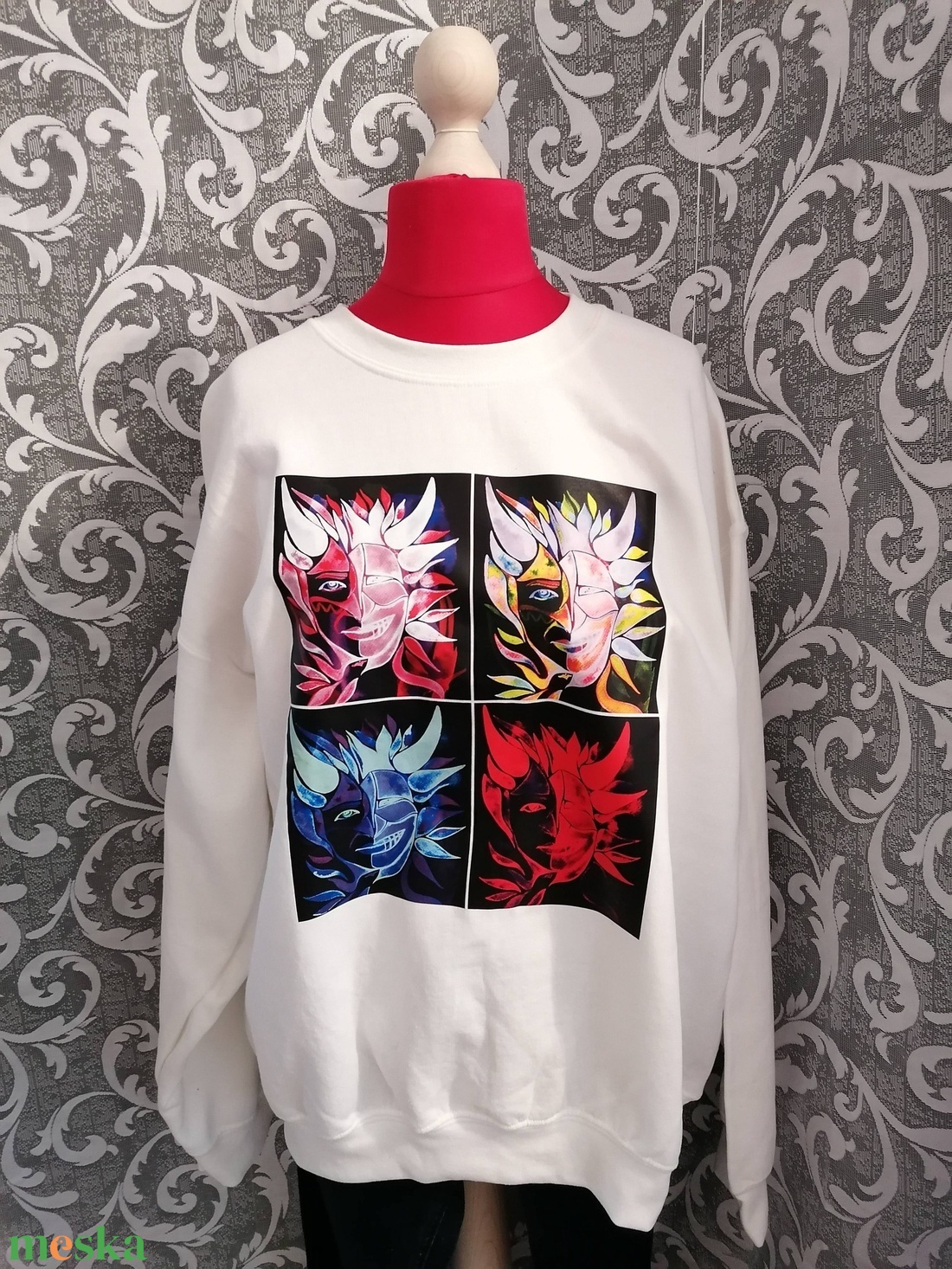 Női pulóver egyedi mintával XL méret - ruha & divat - női ruha - pulóver - Meska.hu