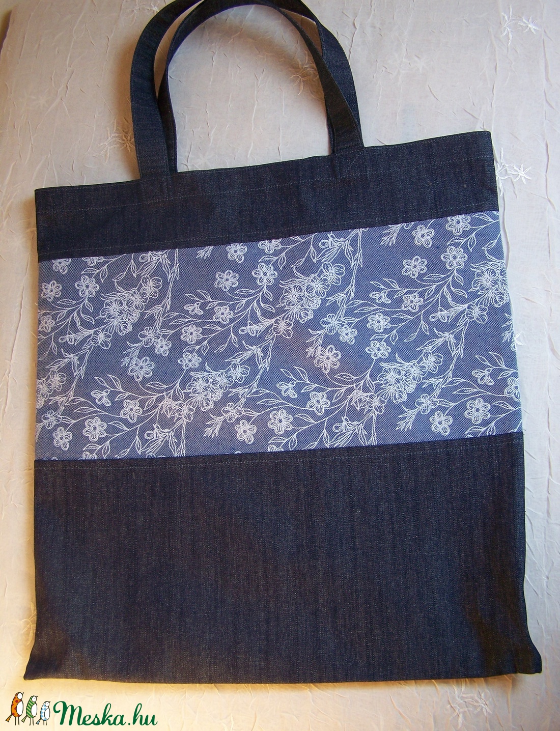 Bevásárló szatyor farmer és  Loneta  anyagból -  - Meska.hu