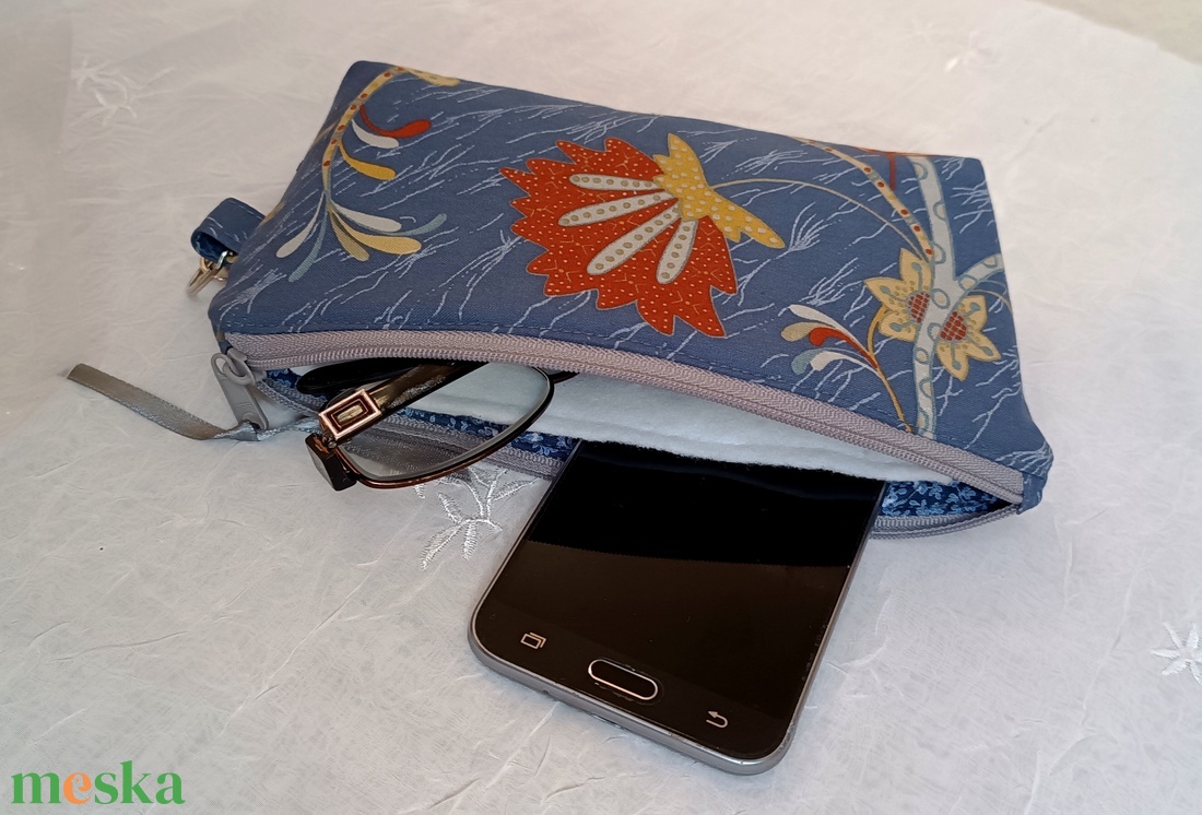 2 az 1-ben  neszesszer � Praktikus Telefon- és Szemüvegtartó Kivehető Filczsebbel - táska & tok - pénztárca & más tok - telefontok - Meska.hu