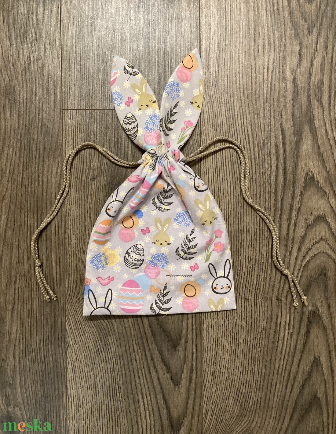 Nyuszifüles zsák  - ünnepi díszek, dekorációk - húsvéti díszek és dekorációk - húsvéti ajándékátadó - Meska.hu