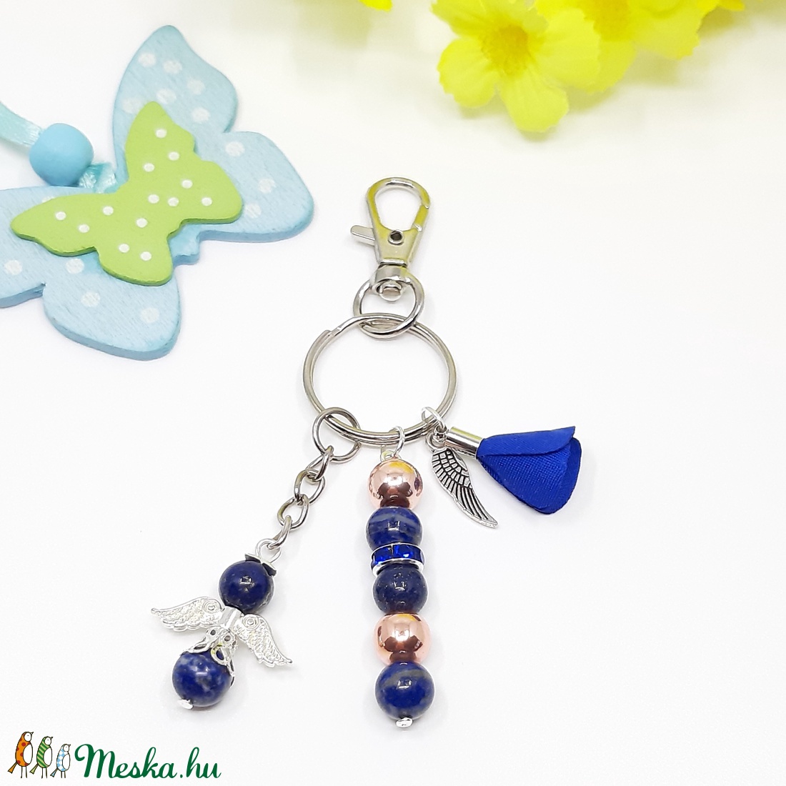 Lapis lazuli hematit ásvány kulcstartó táskadísz - táska & tok - kulcstartó & táskadísz - táskadísz - Meska.hu Lapis lazuli hematit ásvány kulcstartó táskadísz - táska & tok - kulcstartó & táskadísz - táskadísz - Meska.hu