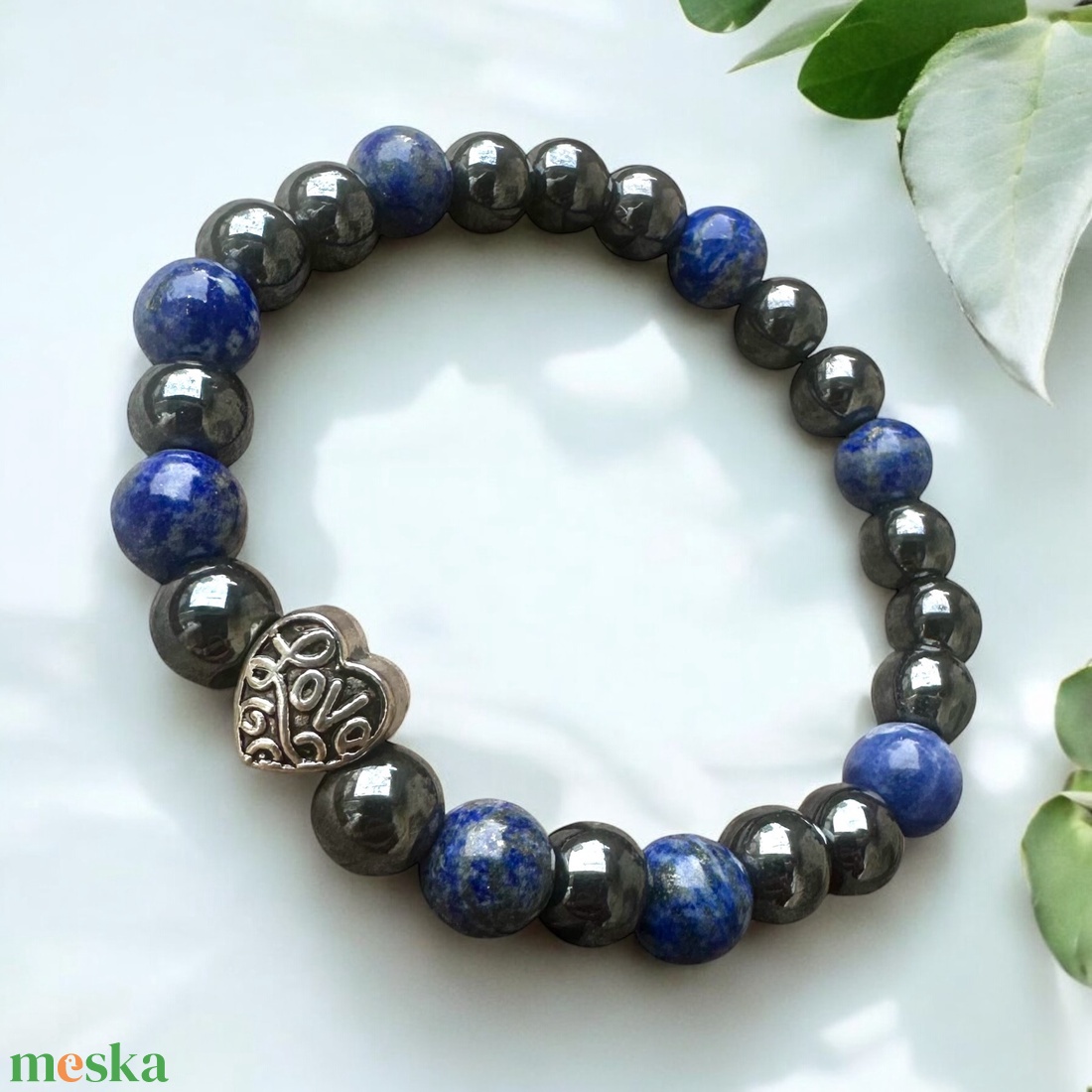 Lapis lazuli hematit bátor vagyok ásvány karkötő - ékszer - karkötő - ásványkarkötő - Meska.hu