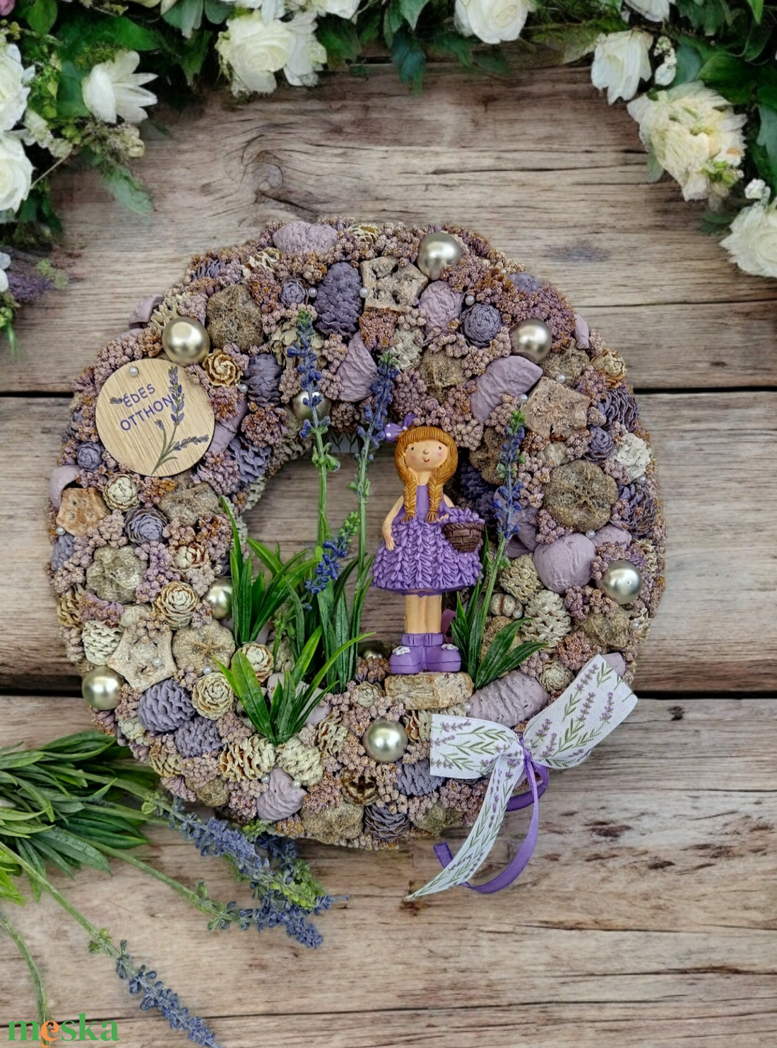 Levendulás ajtódísz  - otthon & életmód - dekoráció - ajtó- és ablak dekoráció - ablakdísz - Meska.hu