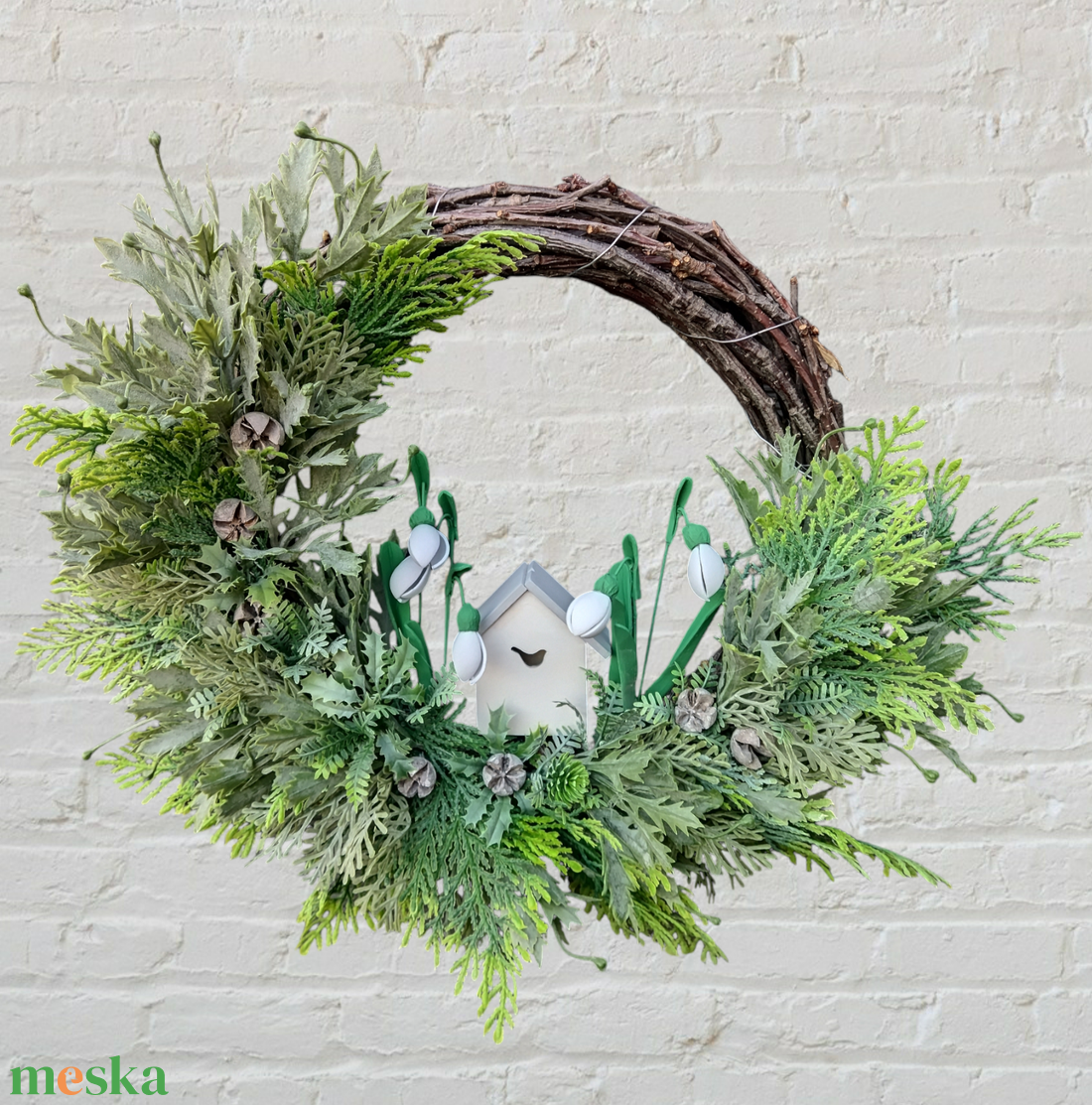 Hóvirágos , tavaszváró ajtódísz  - otthon & életmód - dekoráció - ajtó- és ablak dekoráció - ajtódísz & kopogtató - Meska.hu