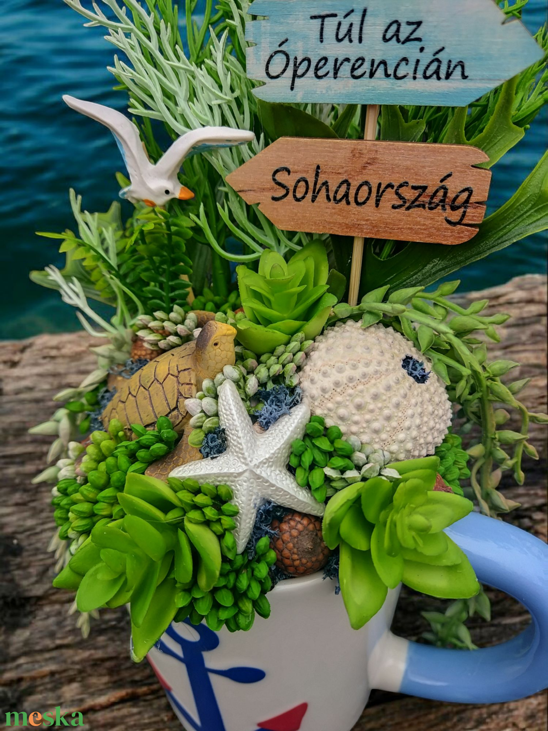 Bögrés , nyári asztaldísz  - otthon & életmód - dekoráció - asztal és polc dekoráció - asztaldísz - Meska.hu