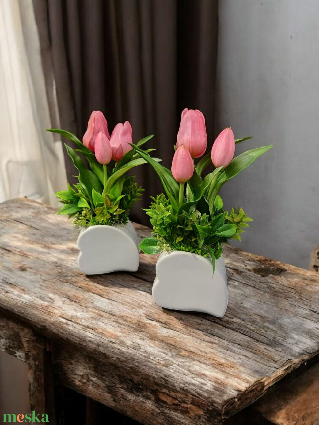 Tulipános kaspó  - otthon & életmód - dekoráció - asztal és polc dekoráció - asztaldísz - Meska.hu