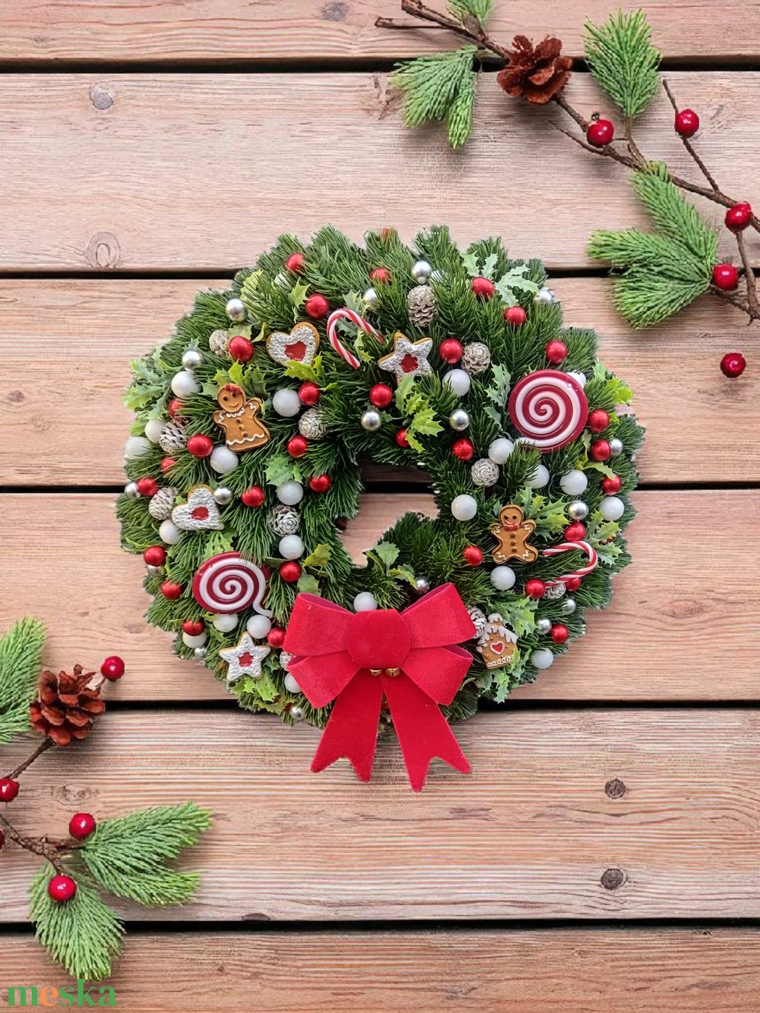Mézeskalácsos ajtódísz  - karácsony - adventi díszek - adventi koszorú - Meska.hu