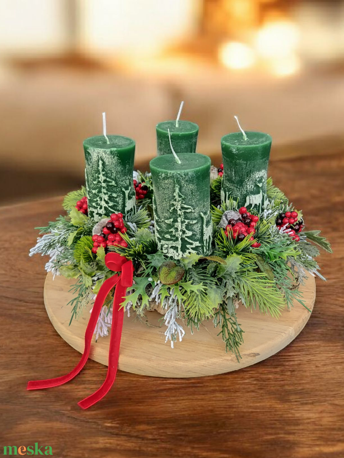 Adventi koszorú  - karácsony - adventi díszek - adventi asztaldísz - Meska.hu