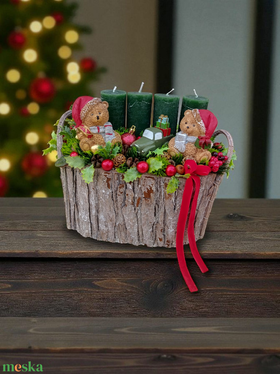 Macis adventi asztaldísz  - karácsony - adventi díszek - adventi asztaldísz - Meska.hu