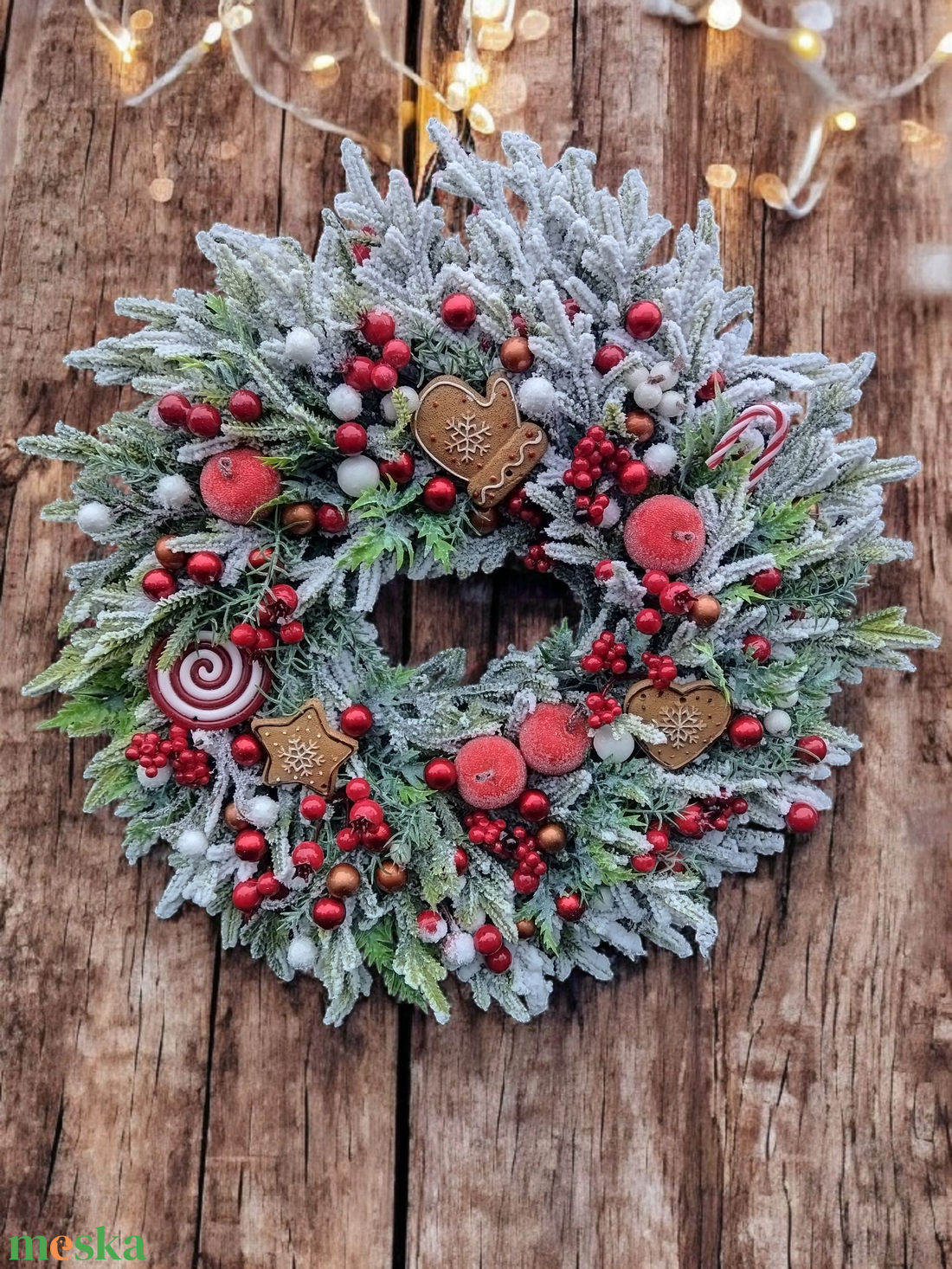 Mézeskalácsos ajtódísz  - karácsony - karácsonyi lakásdekoráció - karácsonyi ajtódíszek - Meska.hu