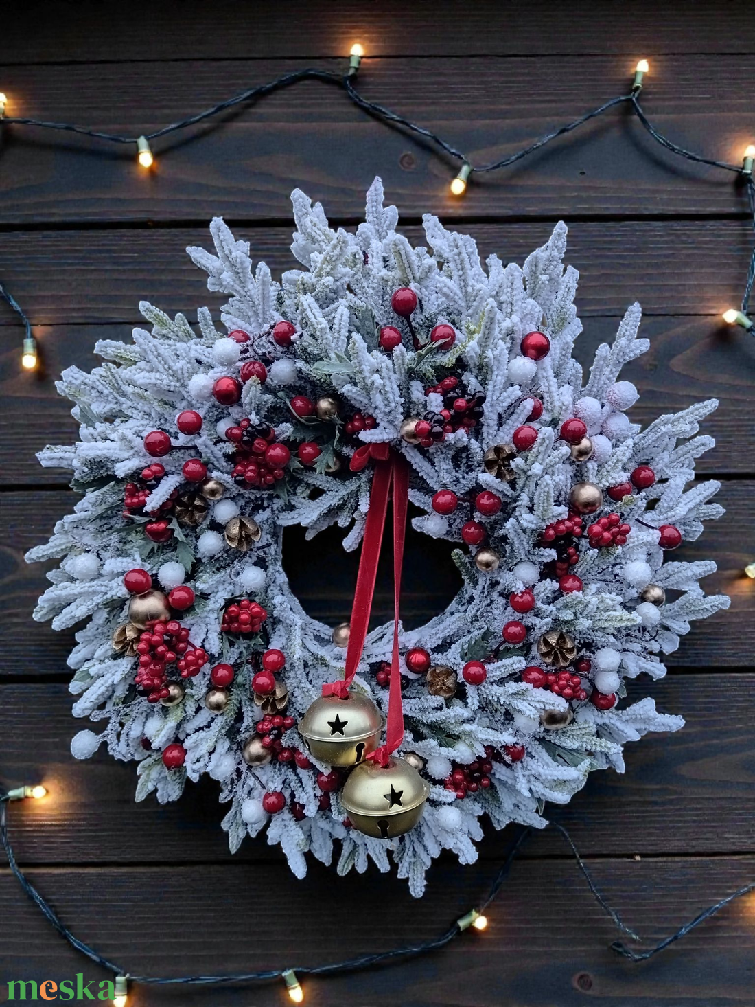 Téli ajtódísz  - karácsony - karácsonyi lakásdekoráció - karácsonyi ajtódíszek - Meska.hu