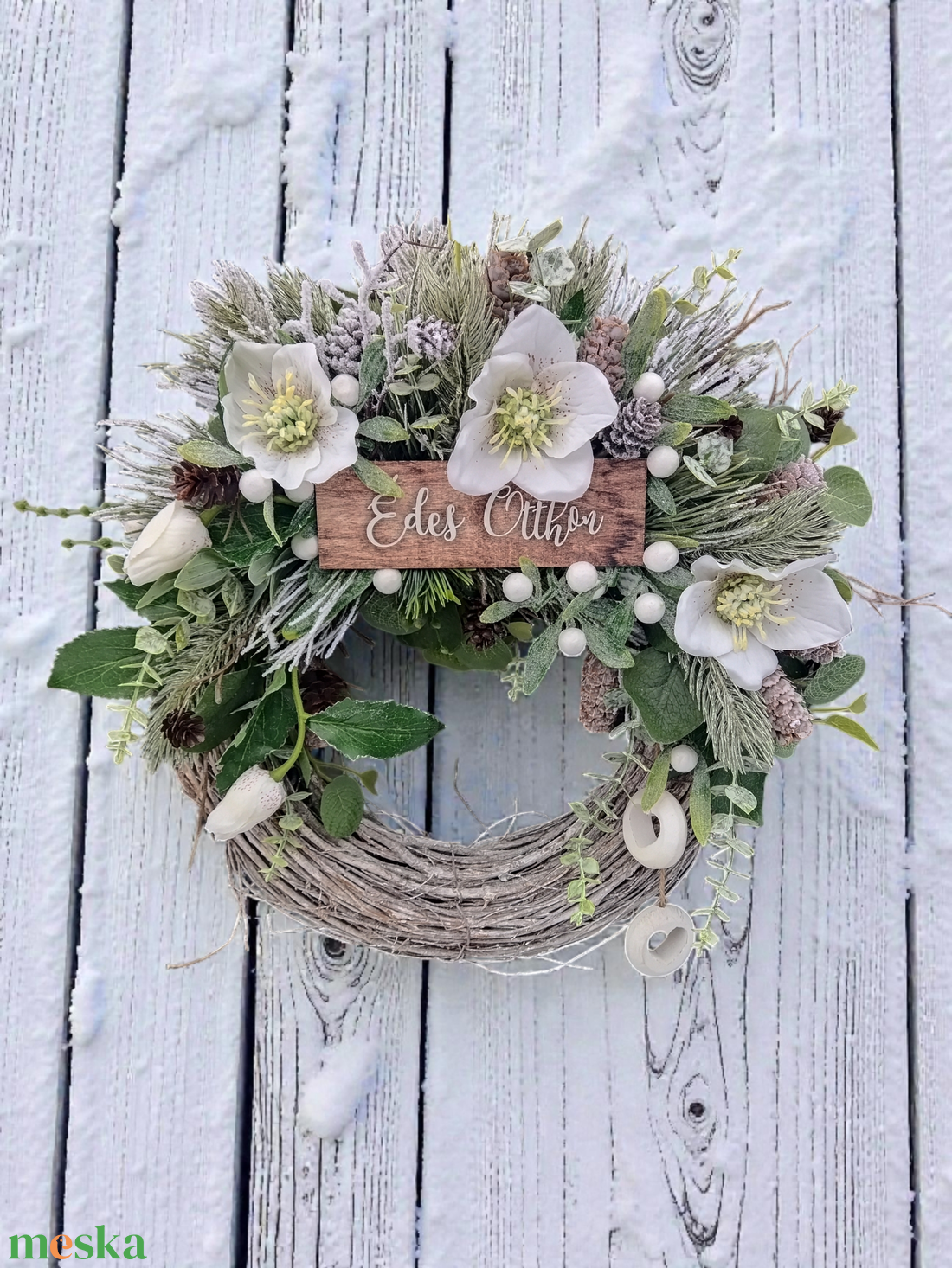 Téli ajtódísz  - otthon & életmód - dekoráció - ajtó- és ablak dekoráció - ajtódísz & kopogtató - Meska.hu