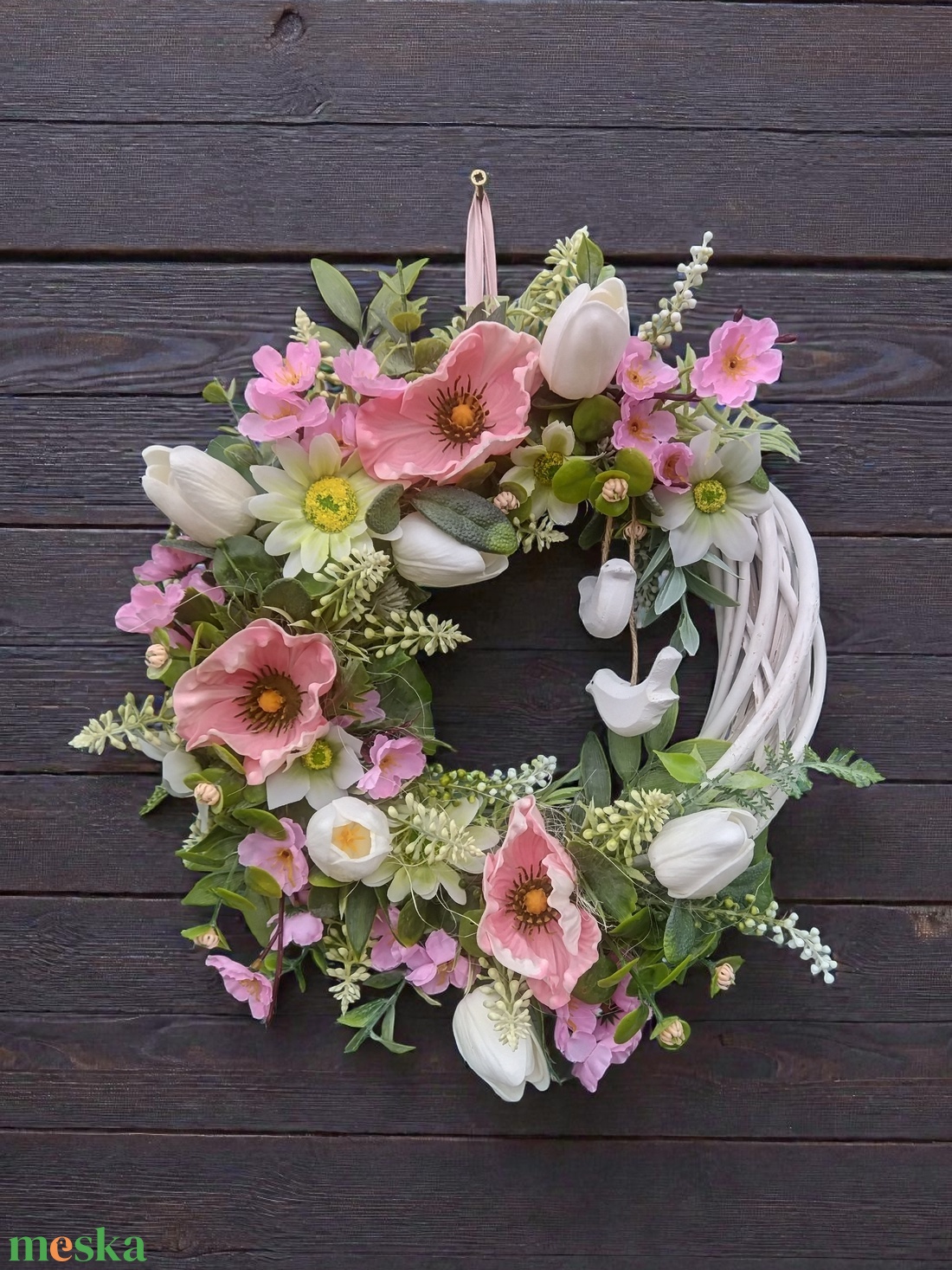 Bohókás tavaszi ajtódísz  - otthon & életmód - dekoráció - ajtó- és ablak dekoráció - ajtódísz & kopogtató - Meska.hu