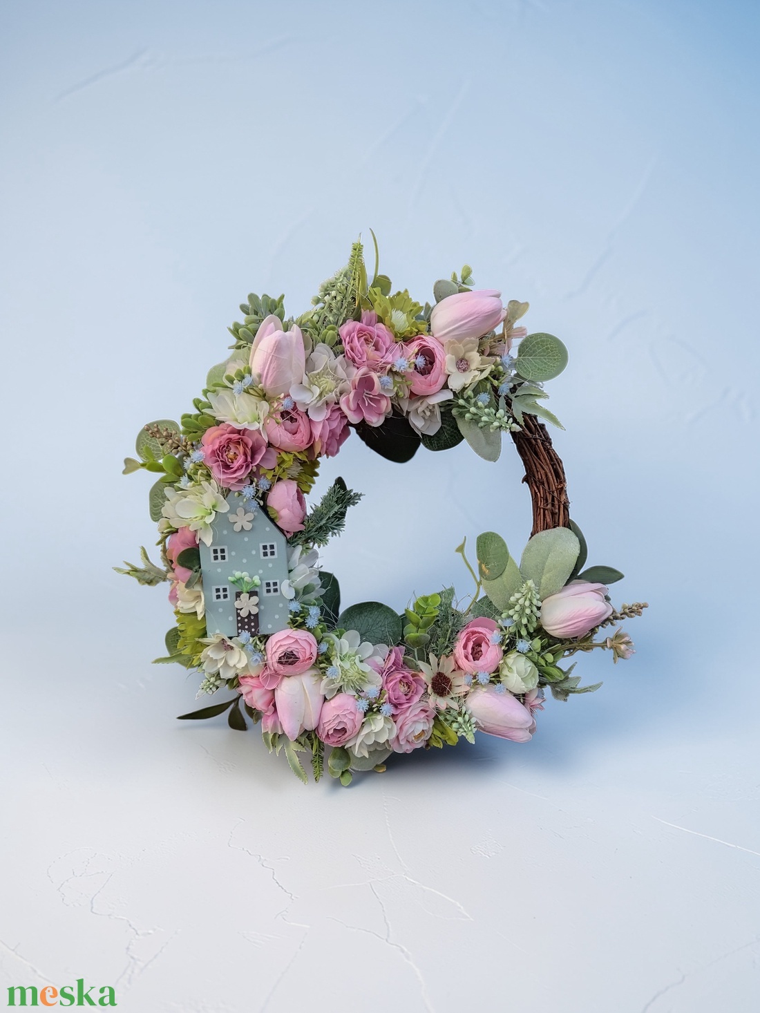 Tulipános tavaszi ajtódísz  - otthon & életmód - dekoráció - ajtó- és ablak dekoráció - ajtódísz & kopogtató - Meska.hu