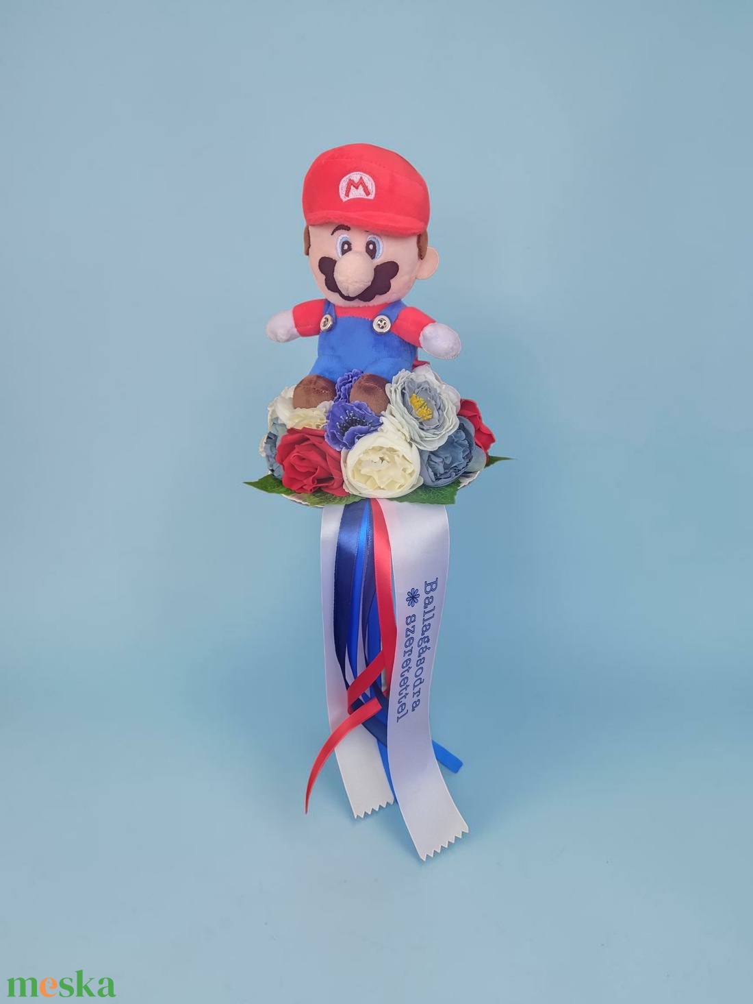 Super Mario, ballagási csokor / emlék - otthon & életmód - virágdekoráció - virágok - virágcsokor - Meska.hu
