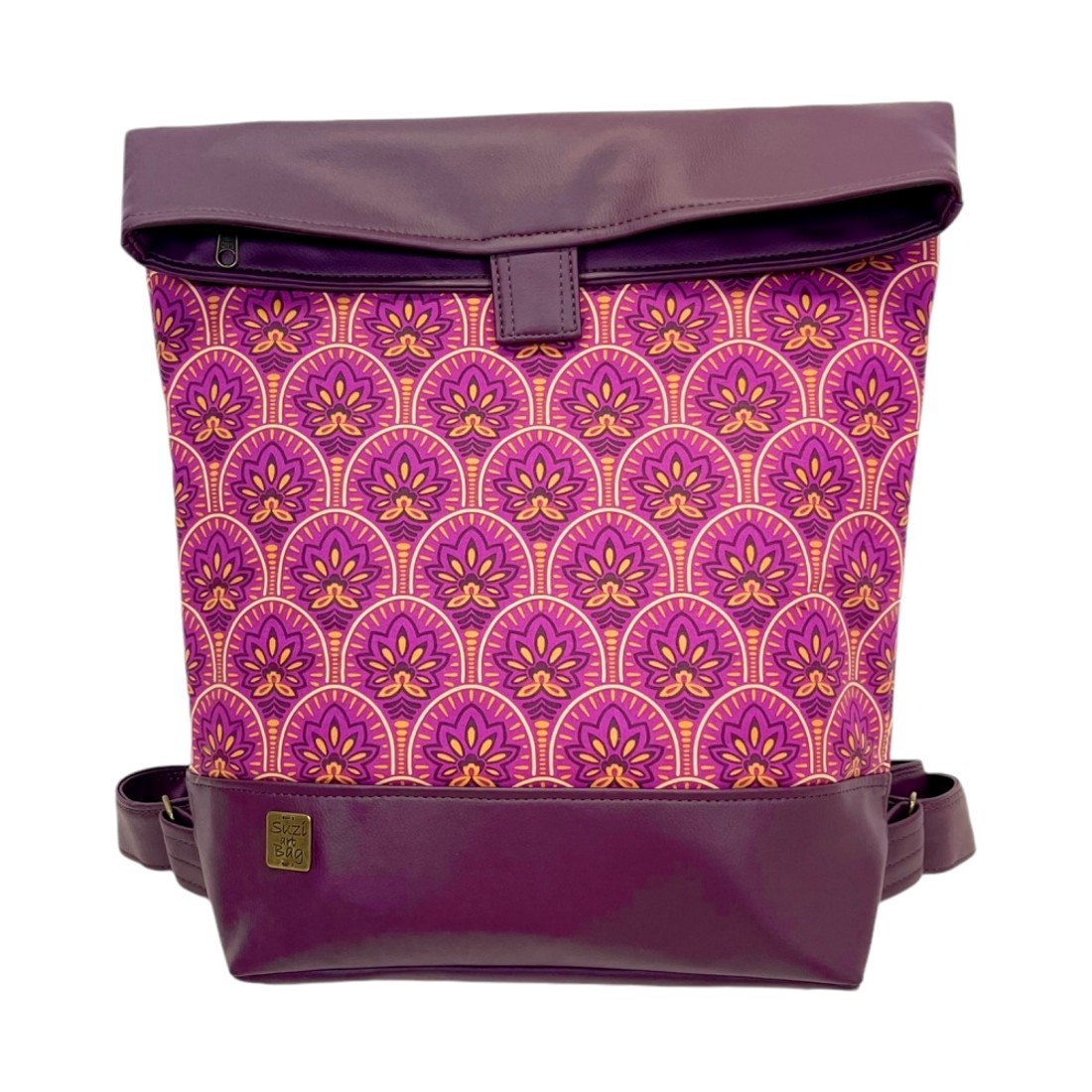 SuziartBag Lila tavirózsás hátizsák - táska & tok - kézitáska & válltáska - válltáska - Meska.hu
