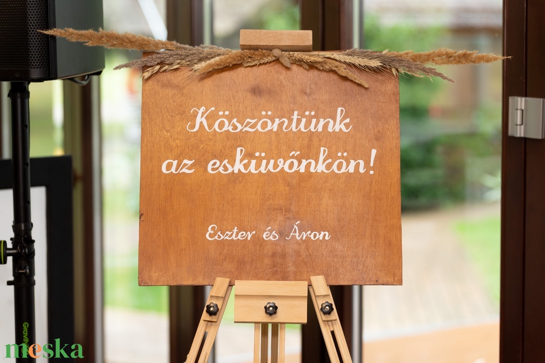 Esküvői fa üdvözlőtábla - esküvő - dekoráció - tábla & jelzés - Meska.hu