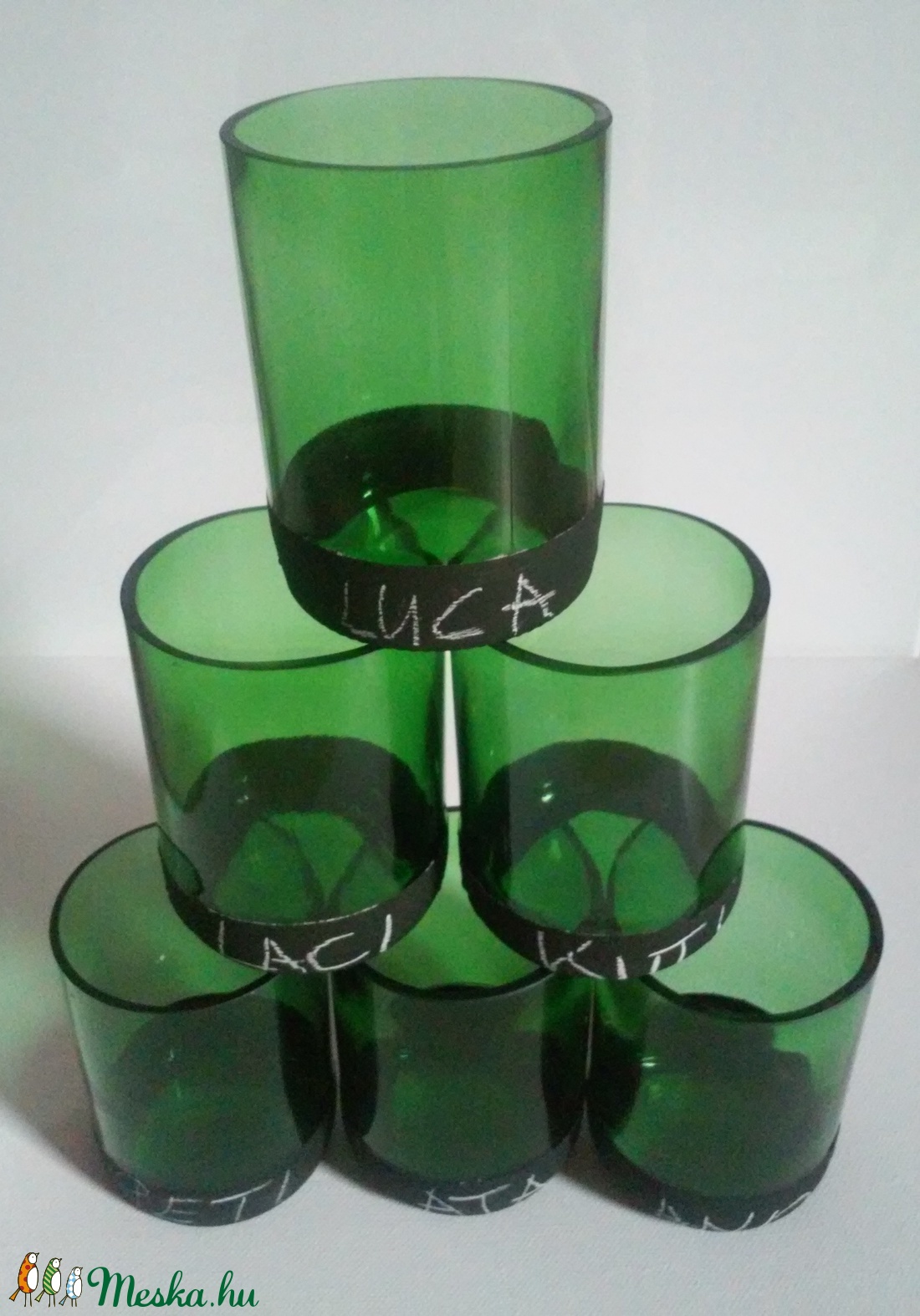 6 db-os pohárkészlet sörösüvegből -  - Meska.hu