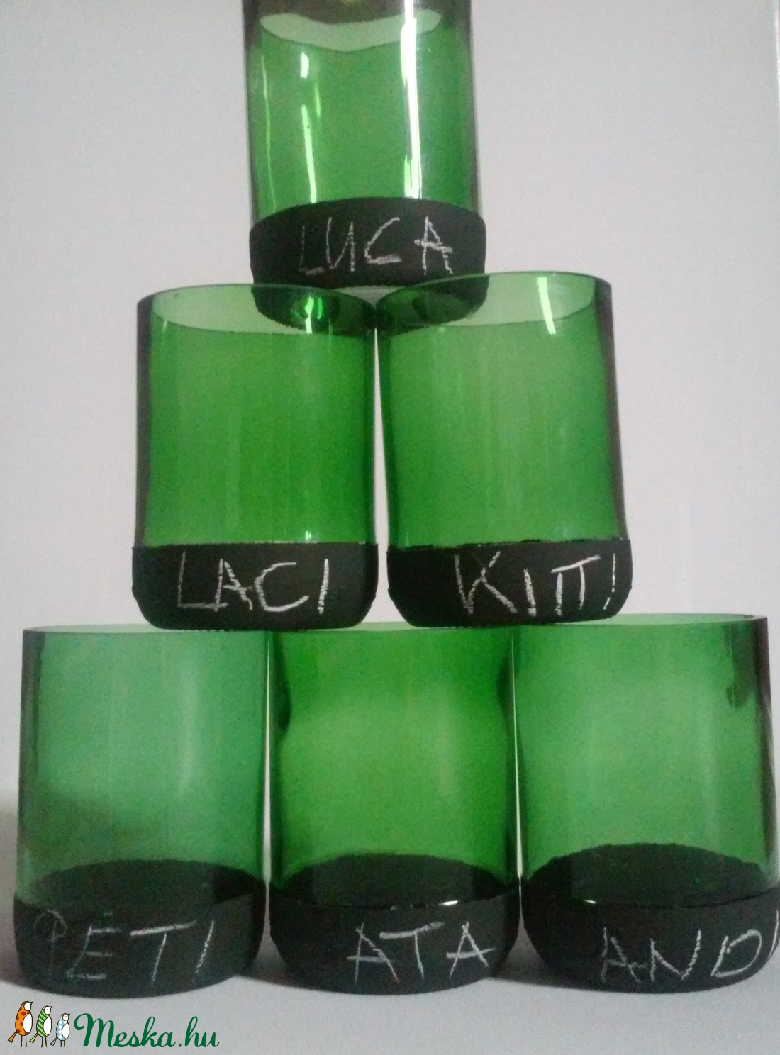 6 db-os pohárkészlet sörösüvegből -  - Meska.hu