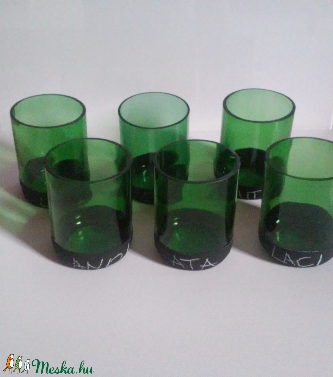 6 db-os pohárkészlet sörösüvegből -  - Meska.hu