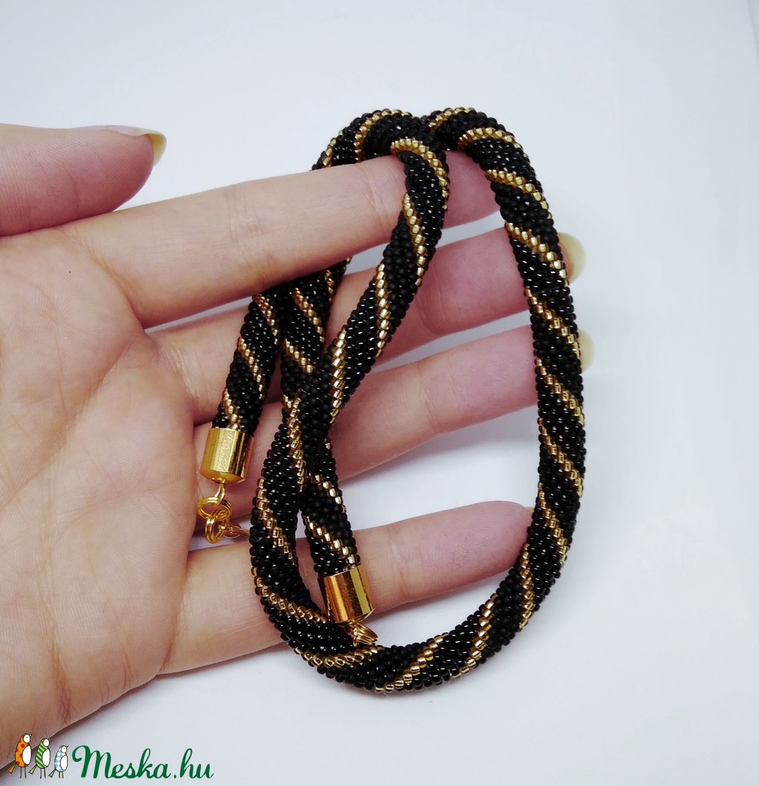 Spiral nyaklánc - arany fekete - - Meska.hu Spiral nyaklánc - arany fekete - - Meska.hu