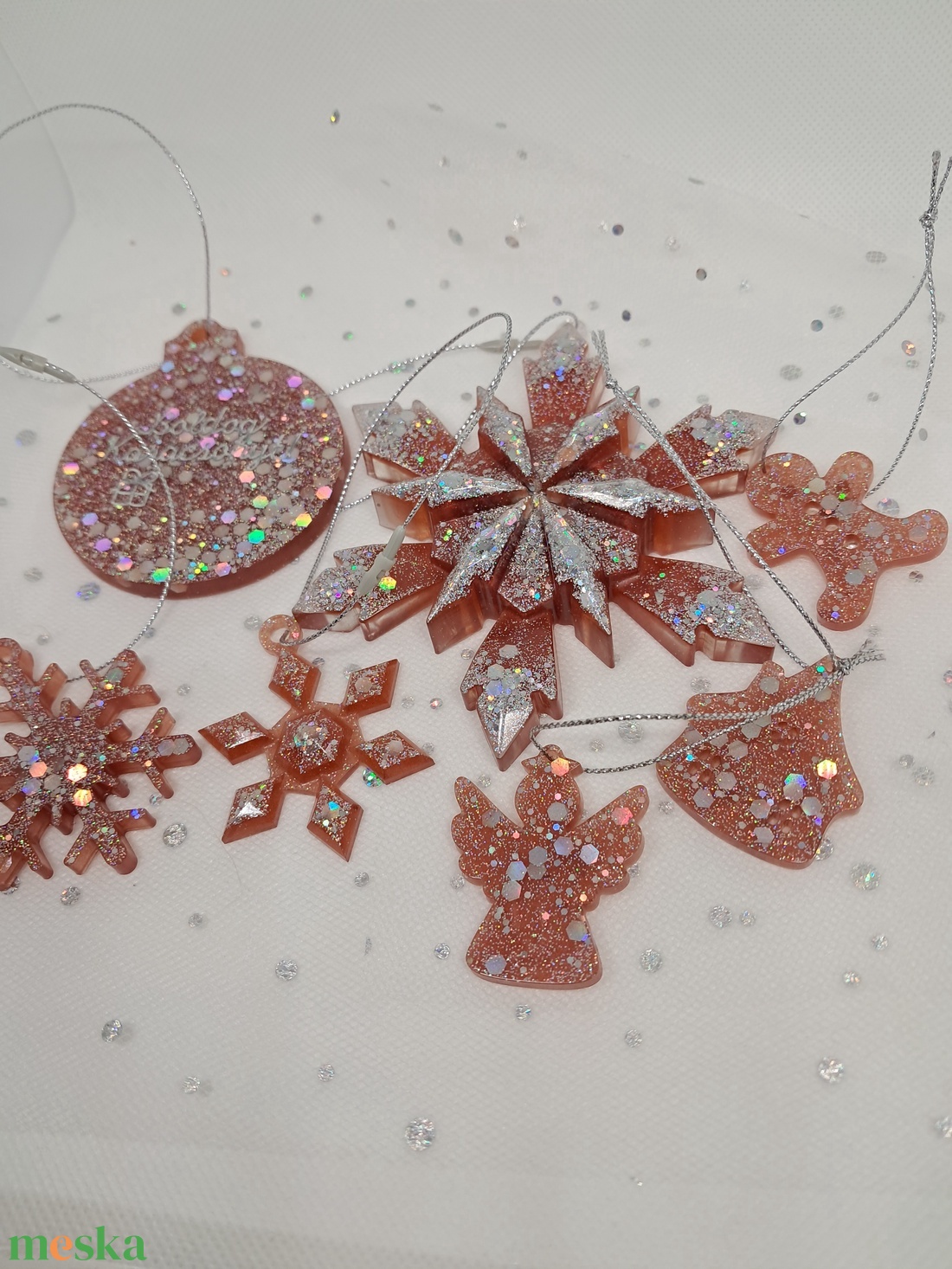 Rubinvörös varázs � epoxigyanta karácsonyfadísz szett - karácsony - karácsonyi lakásdekoráció - karácsonyfadíszek - Meska.hu