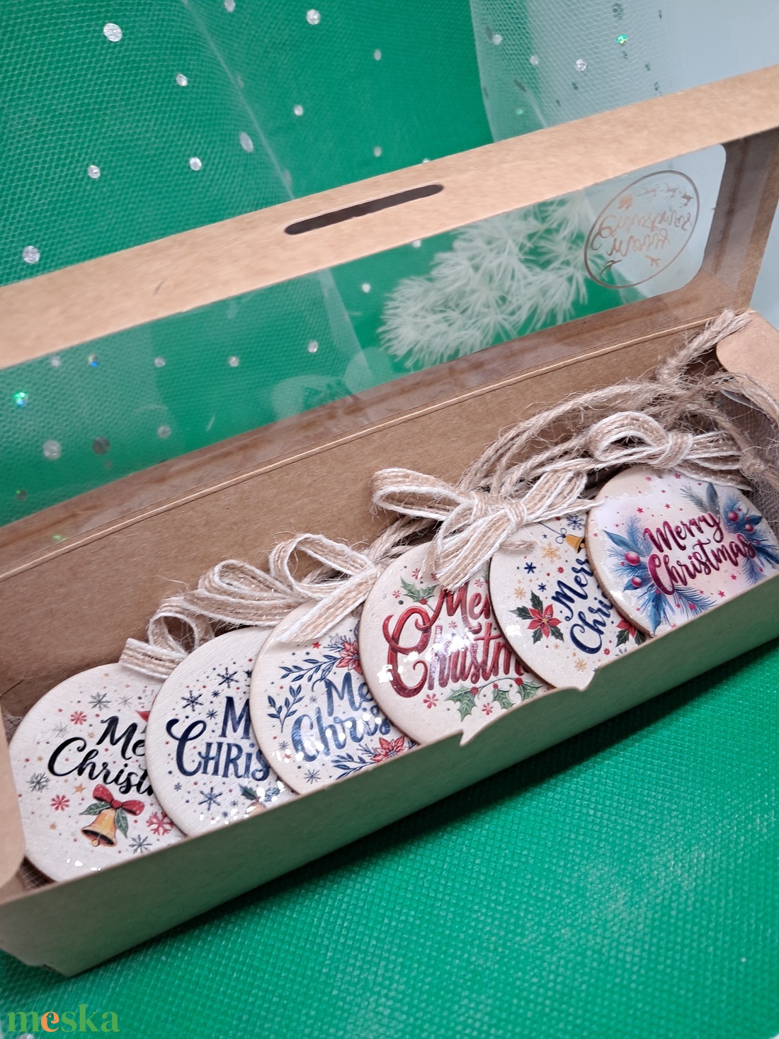 Natúr fa karácsonyfadíszek gyanta bevonattal - karácsony - karácsonyi lakásdekoráció - karácsonyfadíszek - Meska.hu