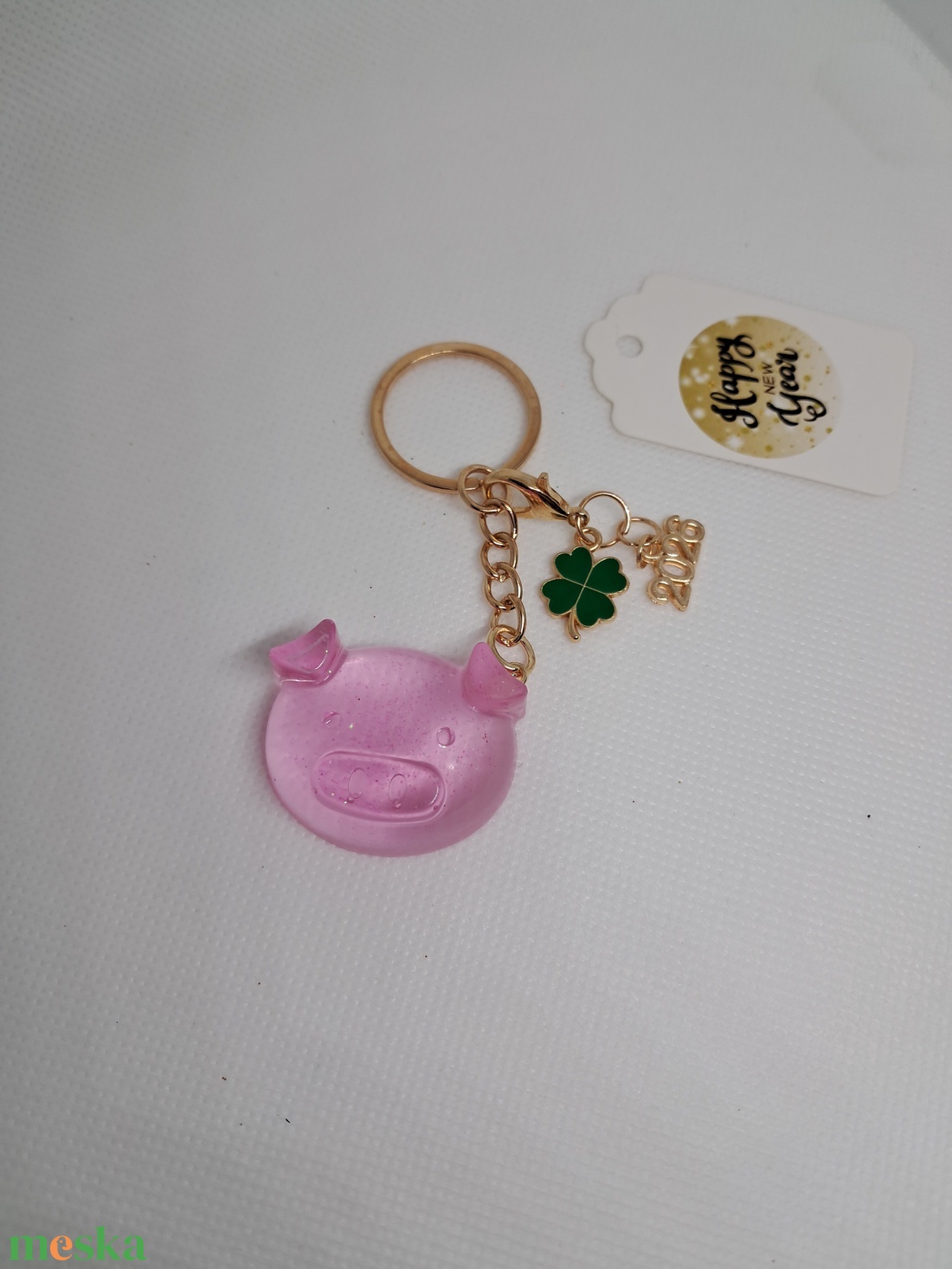 Újévi malacka kulcstartó - táska & tok - kulcstartó & táskadísz - kulcstartó - Meska.hu