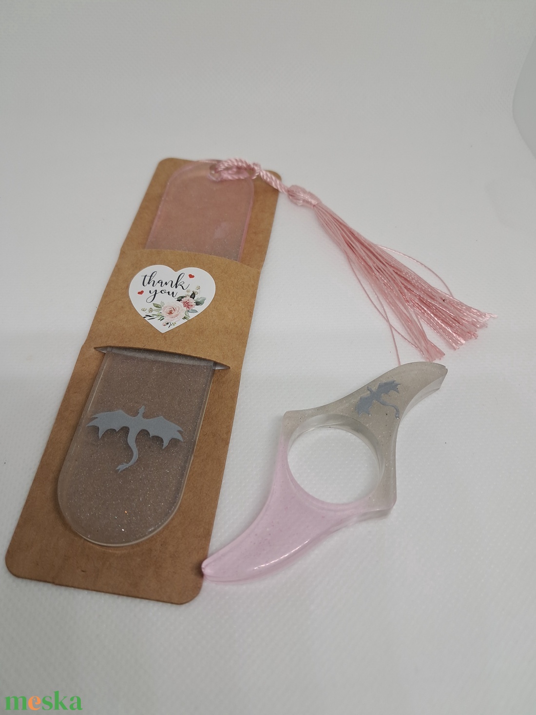 Sárkányos könyvjelző és könyvolvasó gyűrű szett - könyv & zene - könyvjelző - Meska.hu