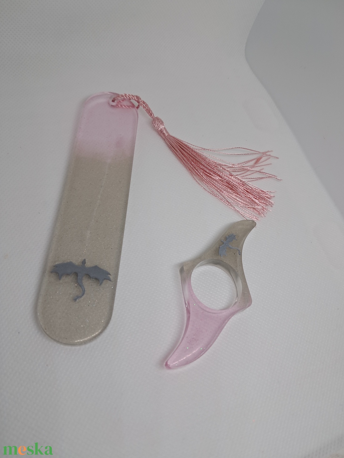 Sárkányos könyvjelző és könyvolvasó gyűrű szett - könyv & zene - könyvjelző - Meska.hu