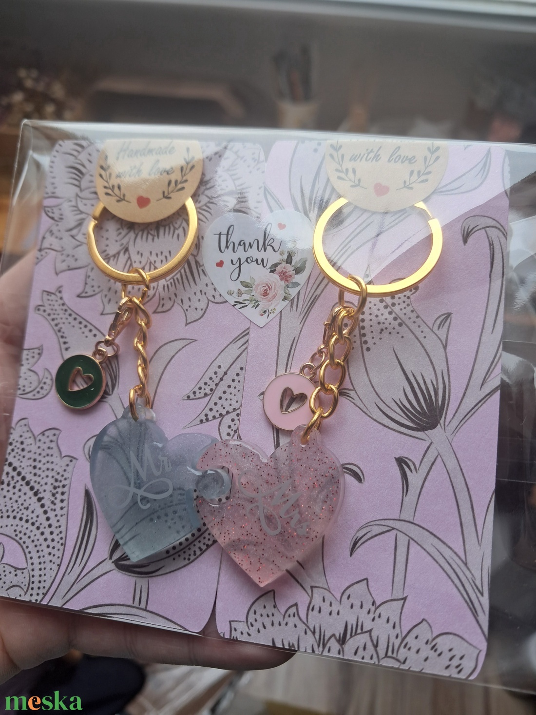 Páros kulcstartó mr és mrs - táska & tok - kulcstartó & táskadísz - táskaakasztó - Meska.hu