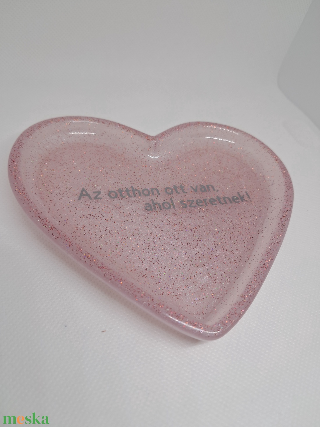 Szív alakú epoxi tál - ékszer - ékszertartó - ékszertartó tál - Meska.hu