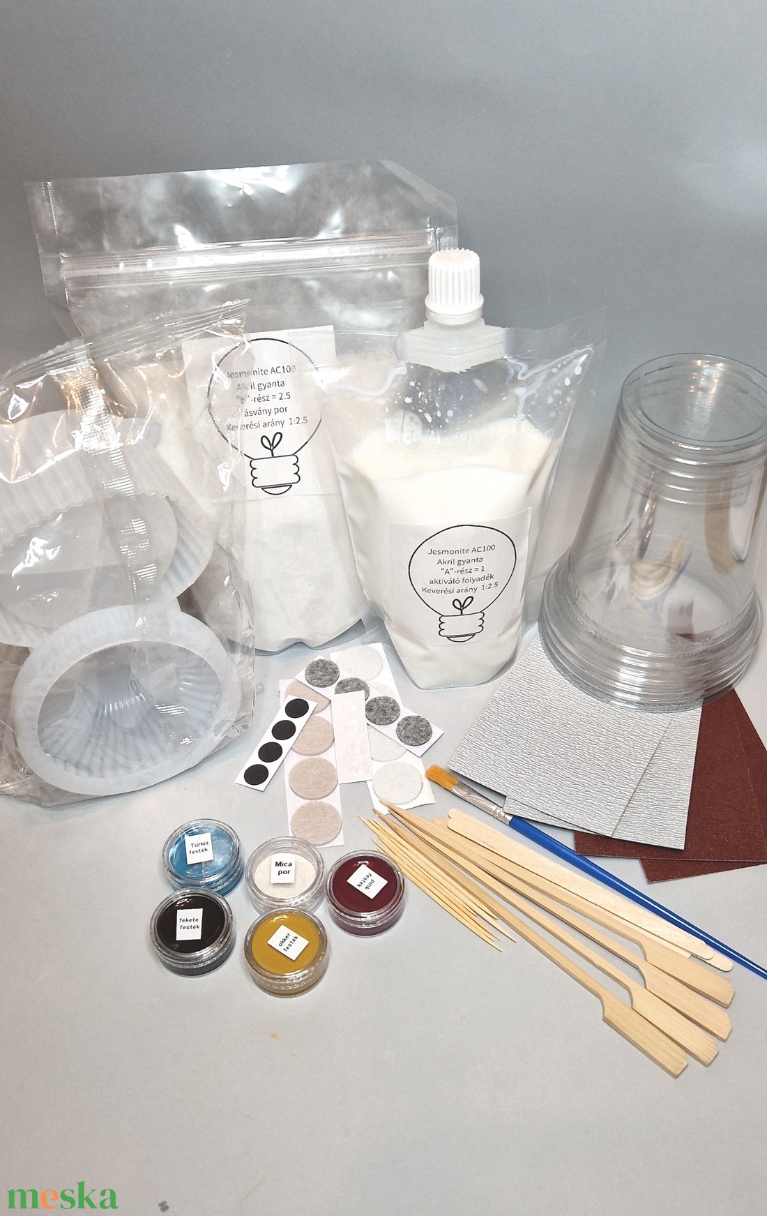 Jesmonite kezdő csomag, ékszertartó, DIY, csináld magad csomag - diy (csináld magad) - egységcsomag - Meska.hu