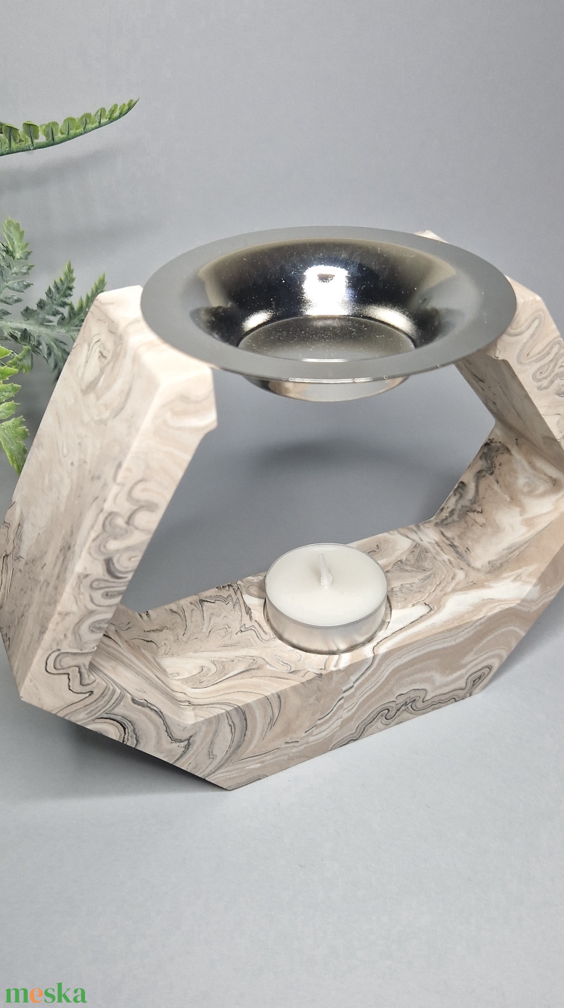 Márvány mintás jesmonite párologtató  - otthon & életmód - gyertya, illat, aroma - párologtató - Meska.hu