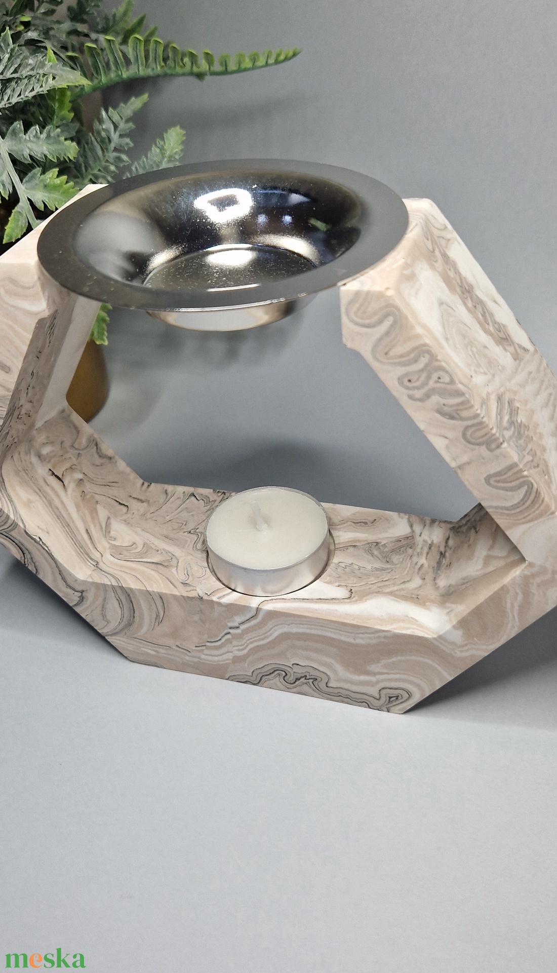 Márvány mintás jesmonite párologtató  - otthon & életmód - gyertya, illat, aroma - párologtató - Meska.hu