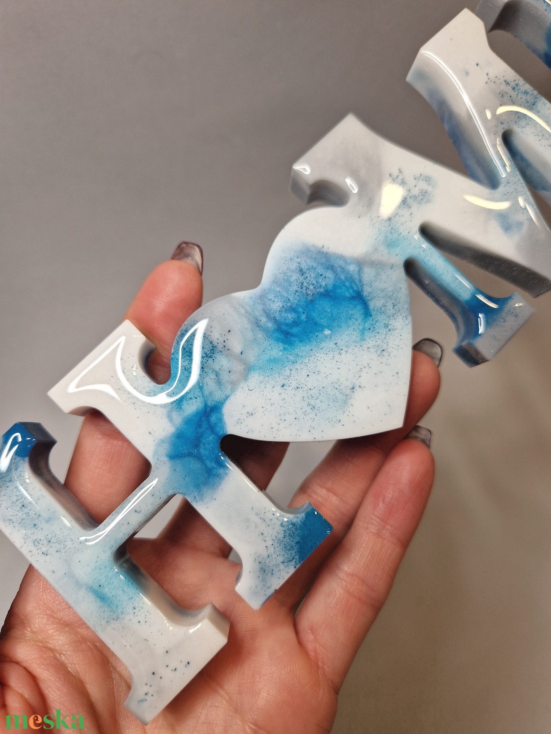 Epoxy home dekor kék fehér - otthon & életmód - dekoráció - fali és függő dekoráció - fali kulcstartó - Meska.hu Epoxy home dekor kék fehér - otthon & életmód - dekoráció - fali és függő dekoráció - fali kulcstartó - Meska.hu