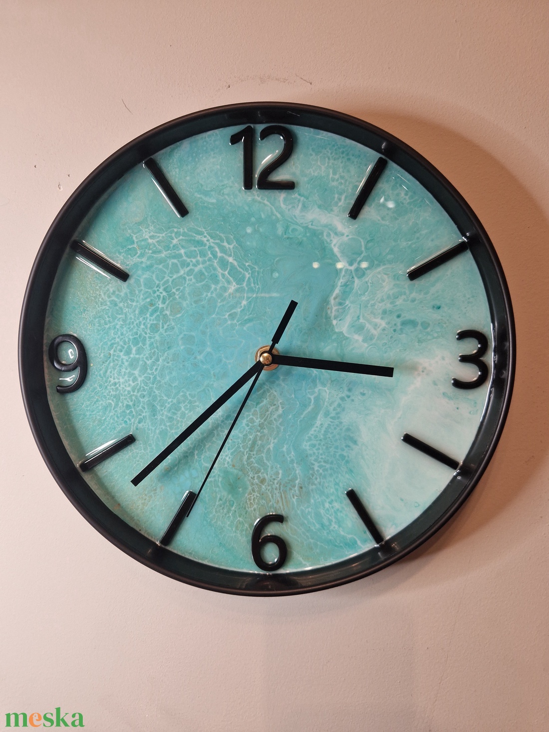 Epoxy óra fekete kerettel 25cm - otthon & életmód - dekoráció - fali és függő dekoráció - falióra & óra - Meska.hu