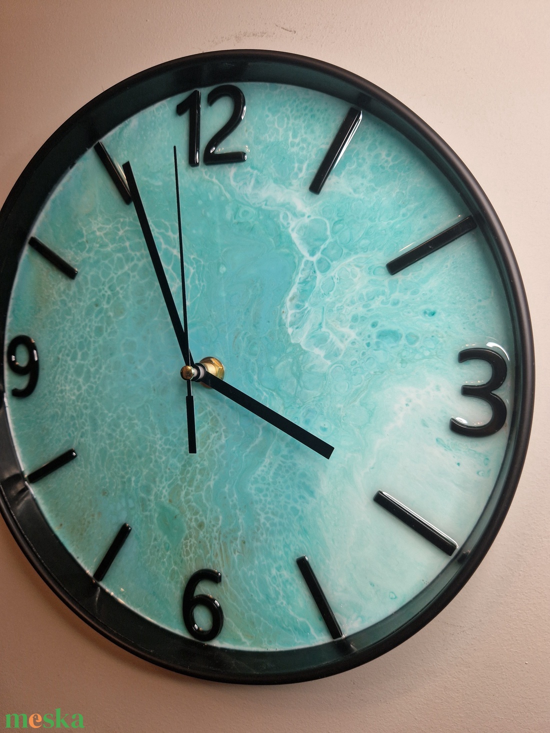 Epoxy óra fekete kerettel 25cm - otthon & életmód - dekoráció - fali és függő dekoráció - falióra & óra - Meska.hu