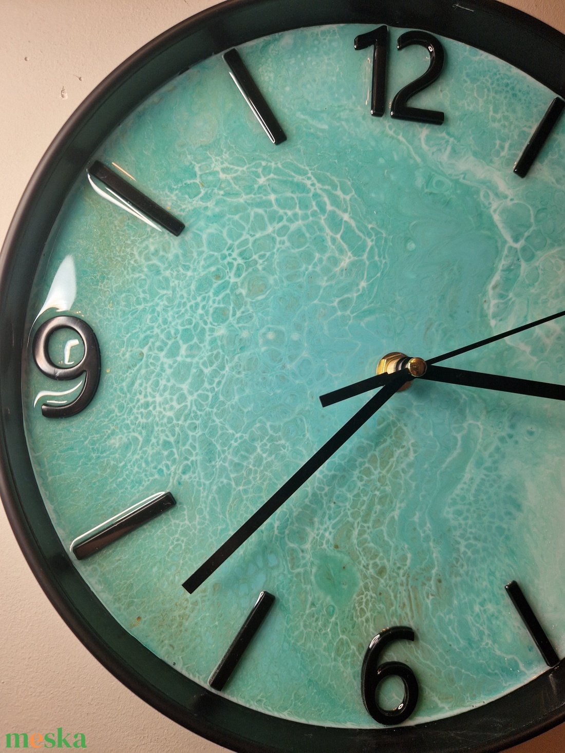 Epoxy óra fekete kerettel 25cm - otthon & életmód - dekoráció - fali és függő dekoráció - falióra & óra - Meska.hu