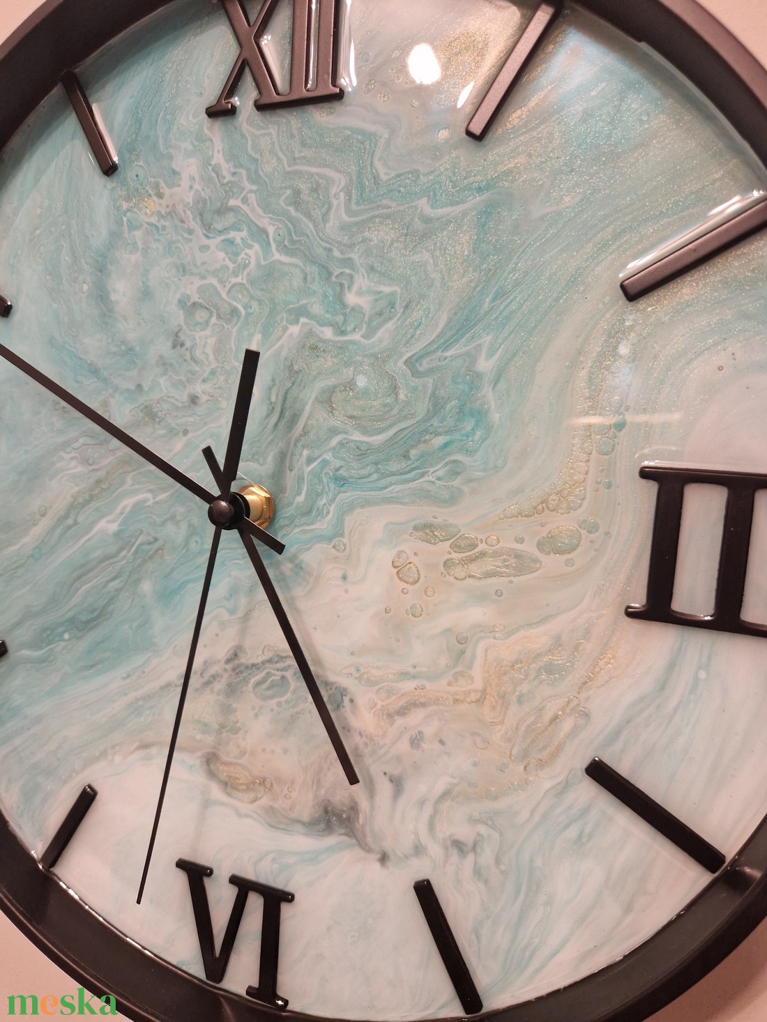 Epoxy óra fekete kerettel 30cm - otthon & életmód - dekoráció - fali és függő dekoráció - falióra & óra - Meska.hu